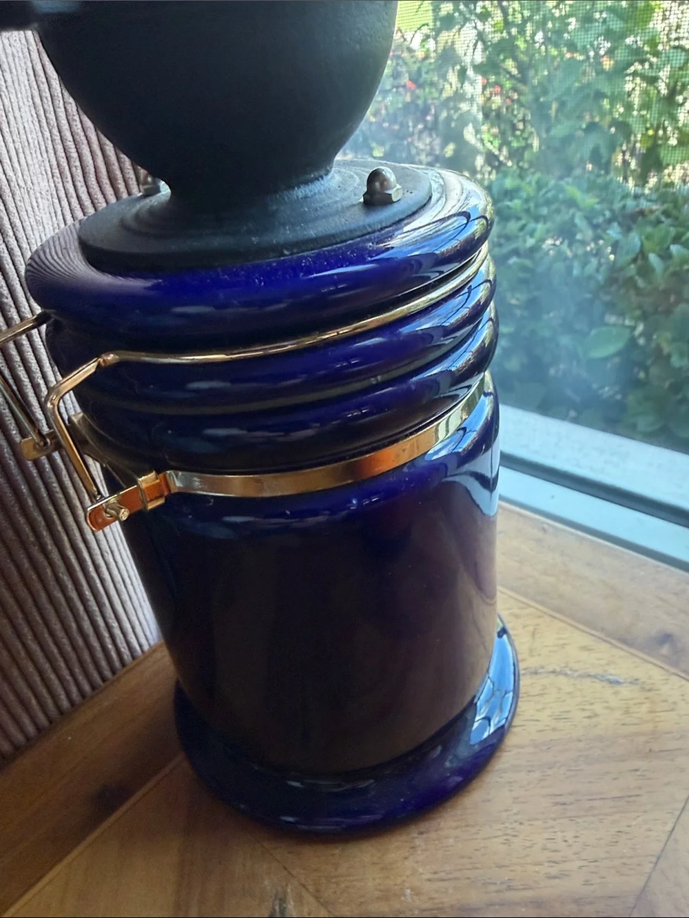 Vintage Fratello Cobalt Blue Coffee Grinder